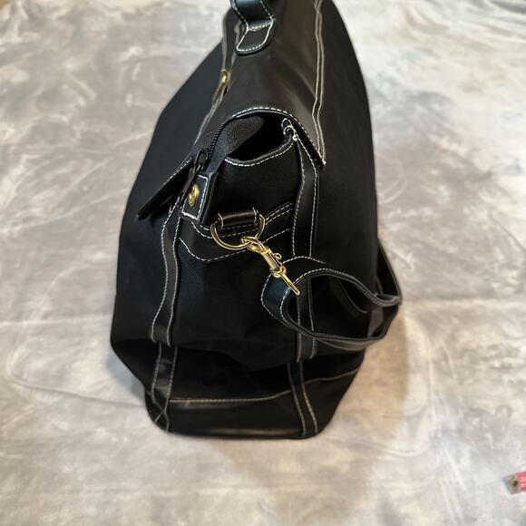 Elizabeth Arden‎ Black Canvas & Leather Large Tote Travel Weekender Carryon Bag - Picture 13 of 16